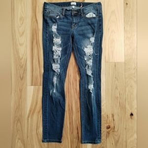 Sneak Peek Sexy Boyfriend Low Rise Distressed Skinny Jeans Size 5